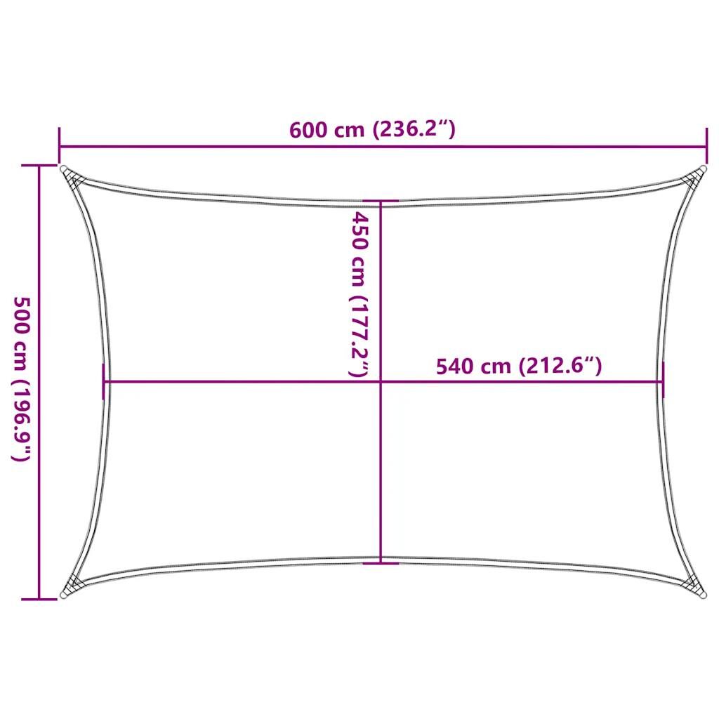 Vidaxl Toldo De Vela Rectangular Hdpe Azul 160 G/m² 5x6 M_2