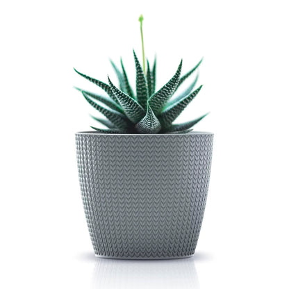 Maceta Wheaty 1l., Dimensiones (mm) 128x128x112, Color Gris Piedra