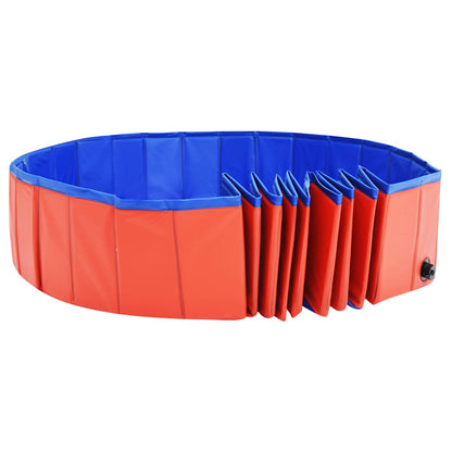 Piscina Para Perros Plegable Pvc Rojo 200x30 Cm_4