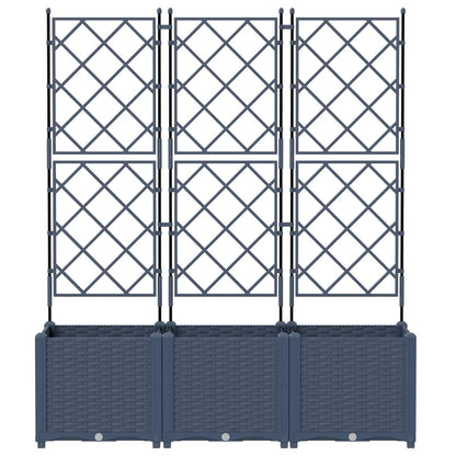 Macetero De Jardín 3 Uds. Gris 120 X 40 X 143 Cm Pp_3