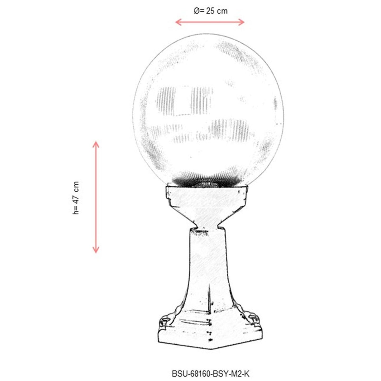 Aplique De Pared Para Exterior, Abs , Negro, 25x25x47, Casquillo E 27 Max 60 W
