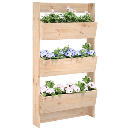Jardinera De Pared 3 Niveles Madera Maciza Pino 60x18,5x110 Cm_1
