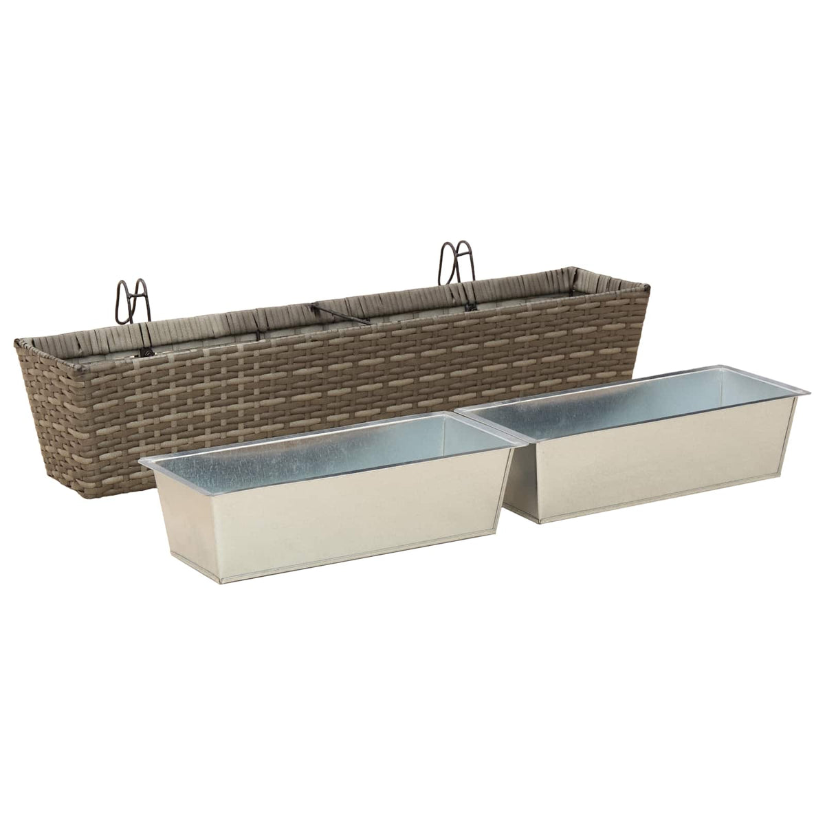 Barandilla 2 Uds. Gris 80 X 17 X 17 Cm Metal_3