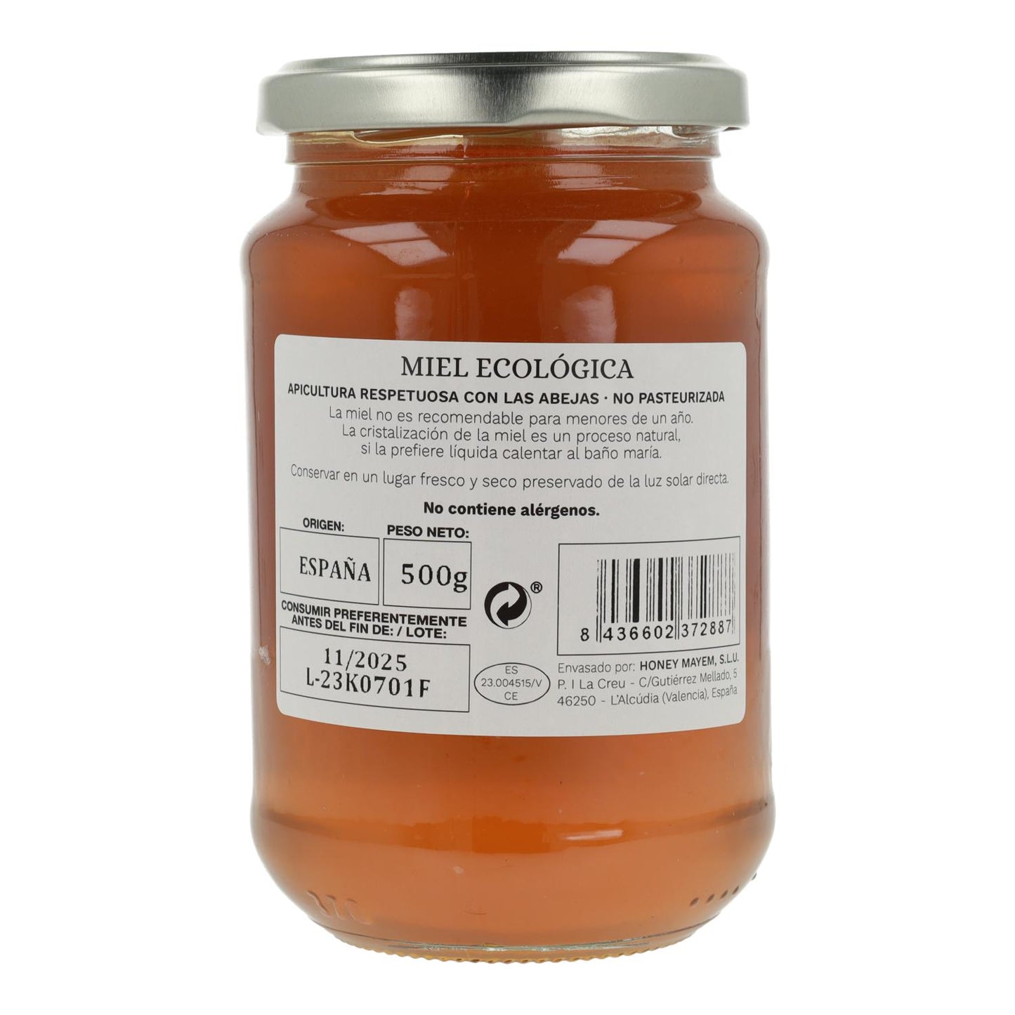 Mel de eucalipto biológico Mayem 500 g