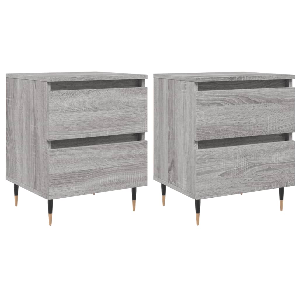 Mesita De Noche 2 Uds Madera Ingeniería Gris Sonoma 40x35x50 Cm_0