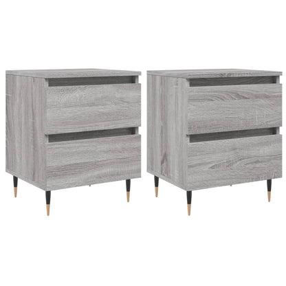Mesita De Noche 2 Uds Madera Ingeniería Gris Sonoma 40x35x50 Cm_0