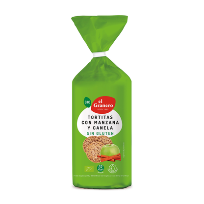 Bolinhos de arroz e milho com maçã e canela El Granero, 127g