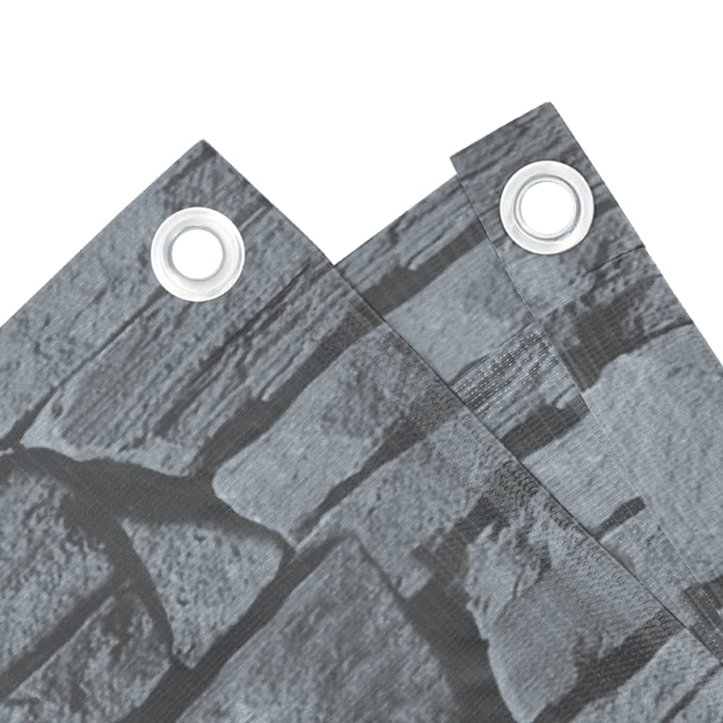 Pantalla De Privacidad De Balcón Pvc Look Piedra Gris 600x120cm / Vetonek_1