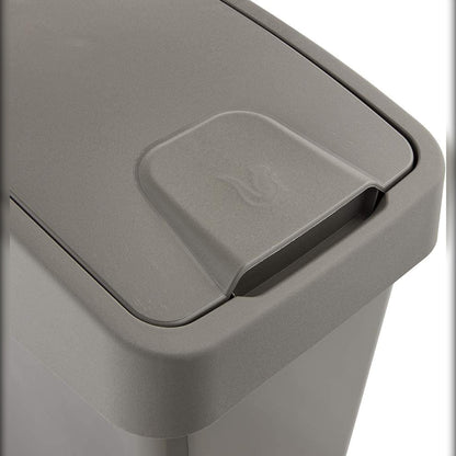 Cubo De Basura Premium Eco Con Tapa Abatible, Tacto Suave, 25 L, Magne, Color Gris_5