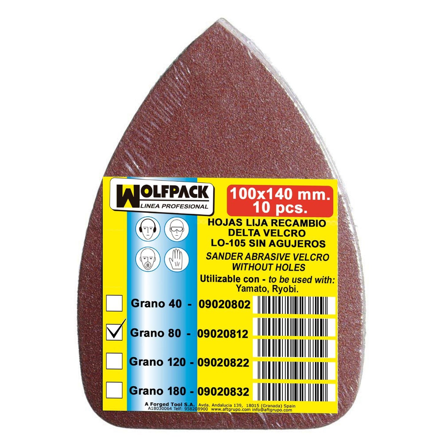 Lija Recambio Delta  140x100 Mm. Sin Agujeros Grano  80 (10 Piezas)_1