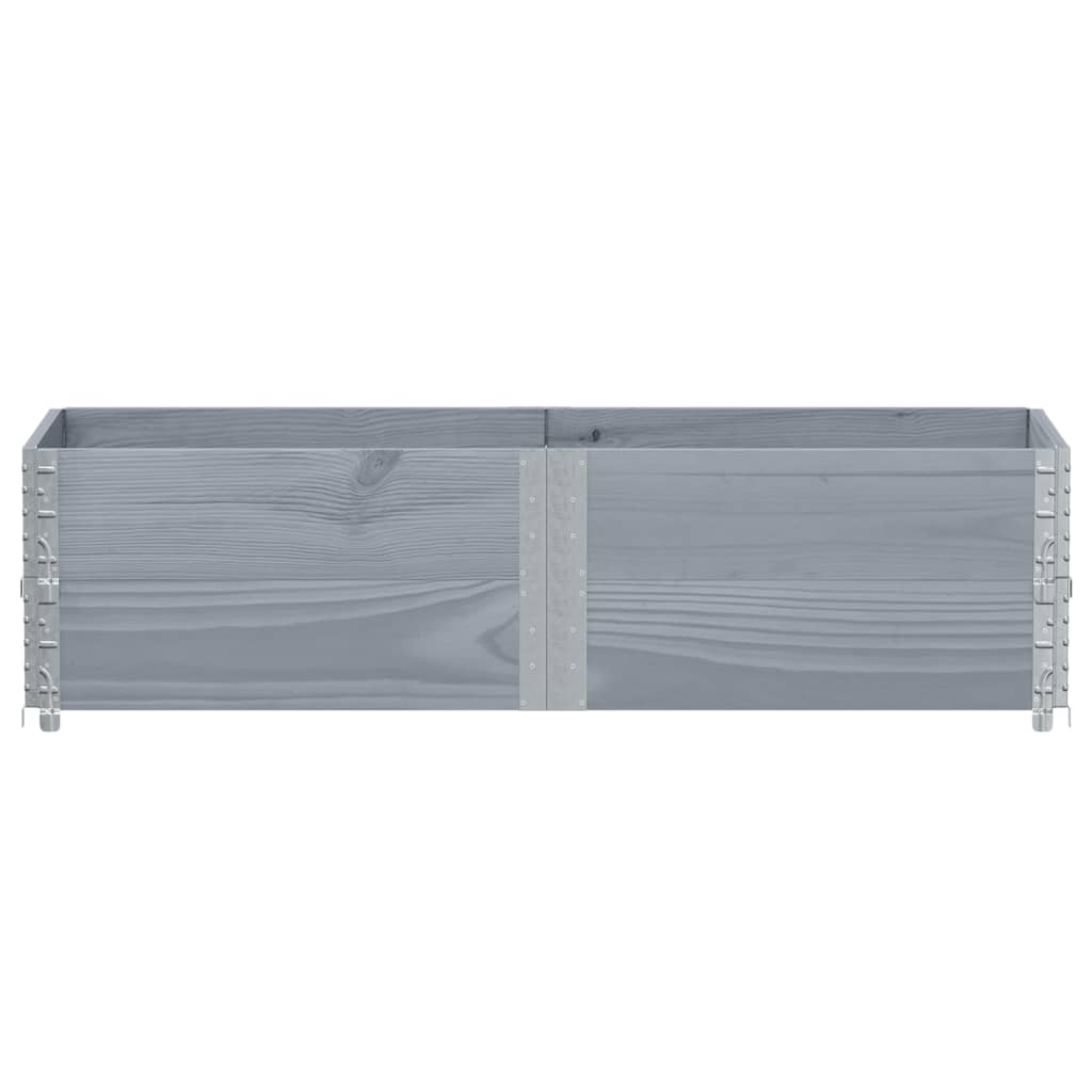 Jardinera De Madera Maciza De Pino Gris 150x50 Cm_2