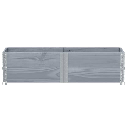 Jardinera De Madera Maciza De Pino Gris 150x50 Cm_2