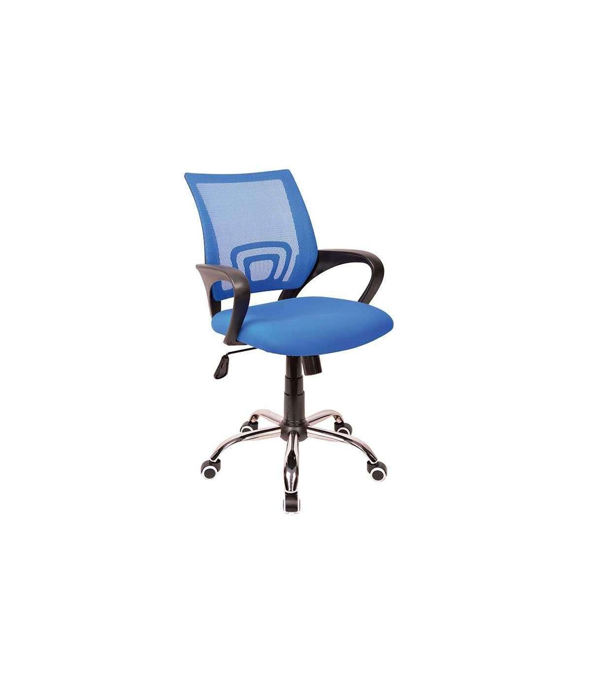 Sillón Despacho Giratorio Elevable Acabado Azul, 57 Cm(ancho) 88/98 Cm(altura) 63 Cm(fondo)_0