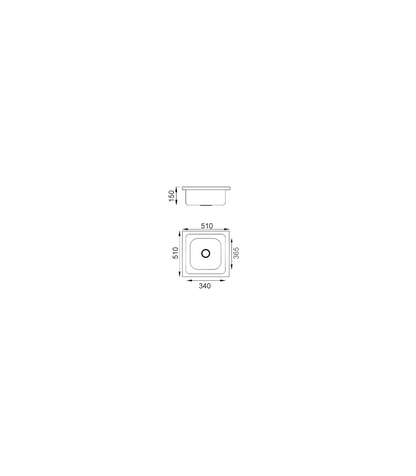 Fregadero De Un Seno Para Mueble Con Orificio Modelo Finlandia, 15 Cm(alto)51-34-36,5 Cm(a_4