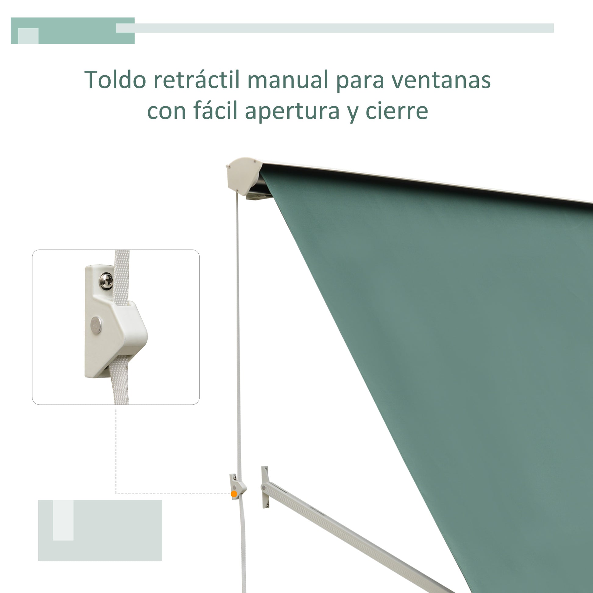 Outsunny Toldo Manual De Aluminio Ventana Exterior Ángulo Ajustable Impermeable_5
