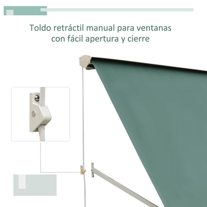 Outsunny Toldo Manual De Aluminio Ventana Exterior Ángulo Ajustable Impermeable_5