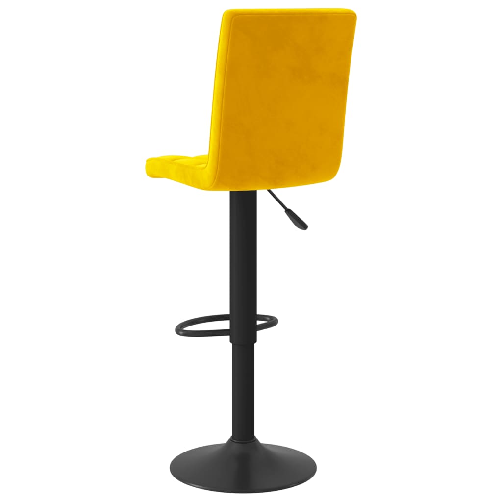 Taburete De Cocina De Terciopelo Amarillo Mostaza_3