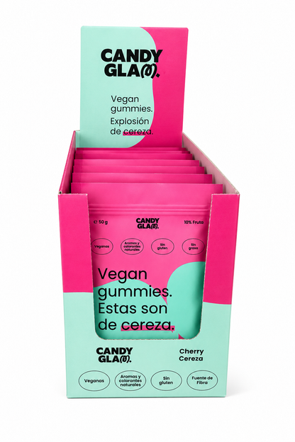 Gummies Veganas Sabor Cereza Pack 14 Bolsas - Snack Dulce Natural Sin Gluten_0