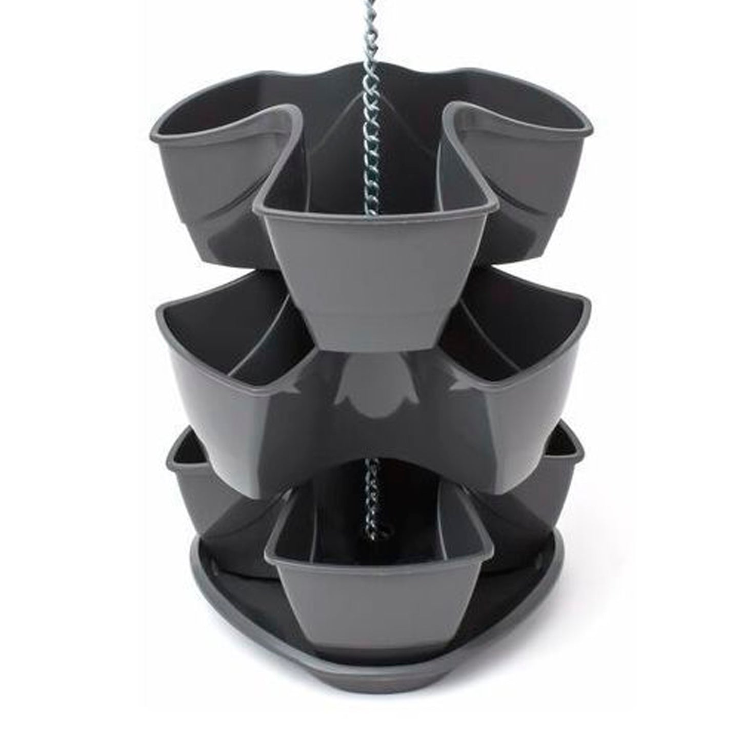 Jardín Vertical Colgante Coubi Herbal 9l., Dimensiones (mm) 295x295x880, Color Grafito