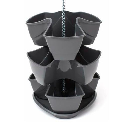 Jardín Vertical Colgante Coubi Herbal 9l., Dimensiones (mm) 295x295x880, Color Grafito