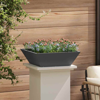 Macetero De Jardín Negro 50 X 50 X 15 Cm Acero Laminado En Frío_3