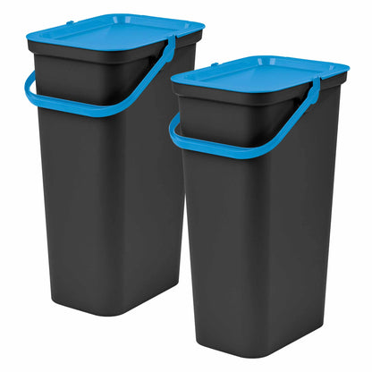 Set De 2 Papeleras moda 40l Con Asa Azul Y Negro_0