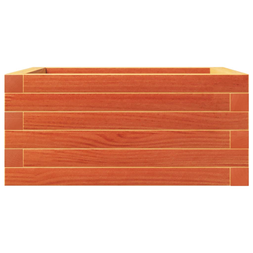 Jardinera De Madera Maciza De Pino Marrón Cera 50x50x23 Cm_4