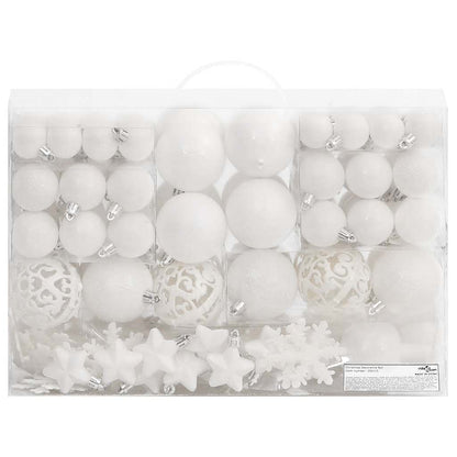 Vidaxl Juego De Bolas De Navidad 111 Pzas Poliestireno Blanco_0