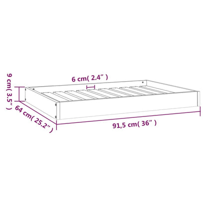 Cama Para Perros Madera Maciza De Pino Negro 91,5x64x9 Cm / Vetonek_1