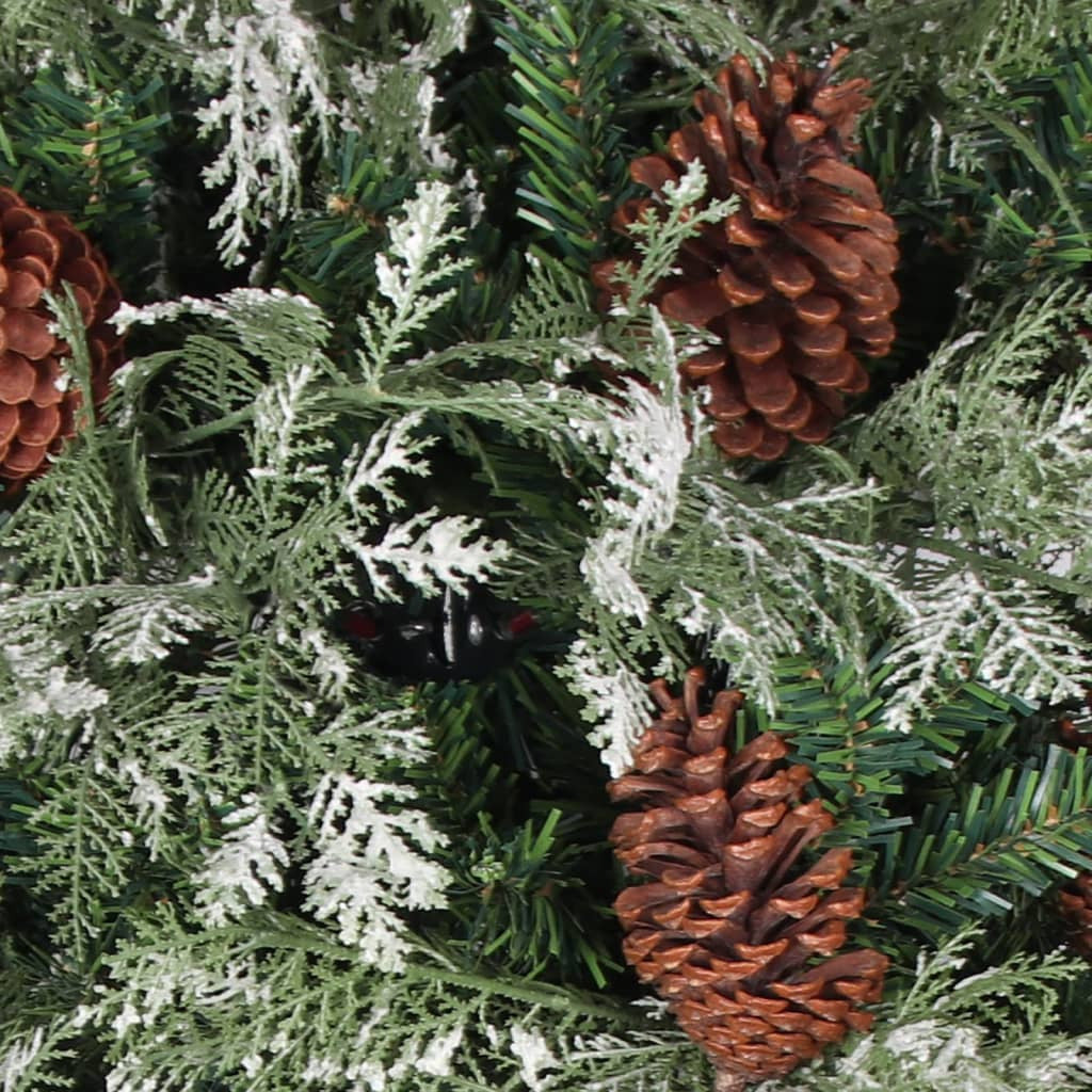 Vidaxl Árbol De Navidad Con Luces Y Piñas Pvc Pe Verde 225 Cm_4