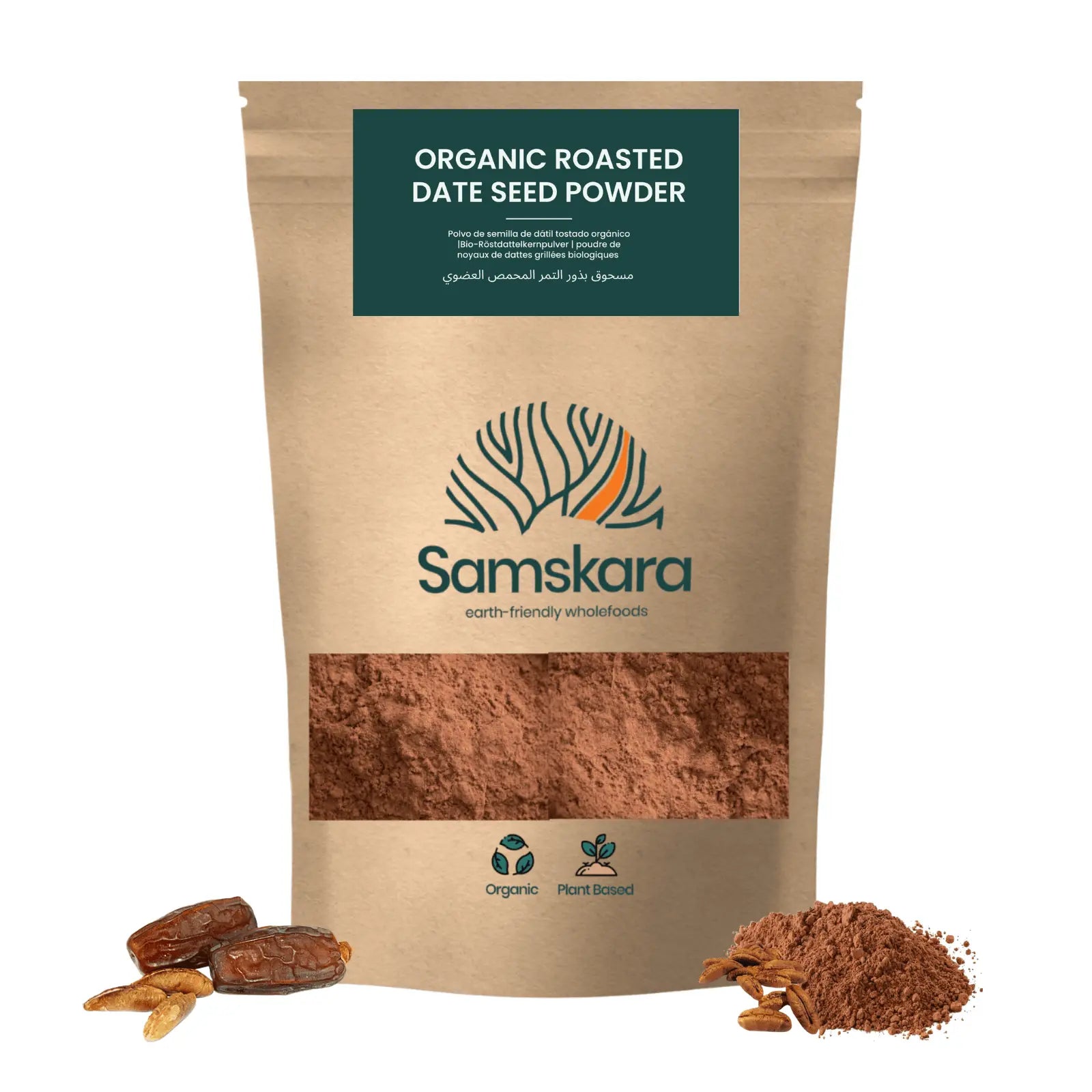 Café De Semilla De Dátil Tostado Bio - 250g | Alternativa Al Café Sin Cafeína Ecológica Vegana, Tueste Natural_0