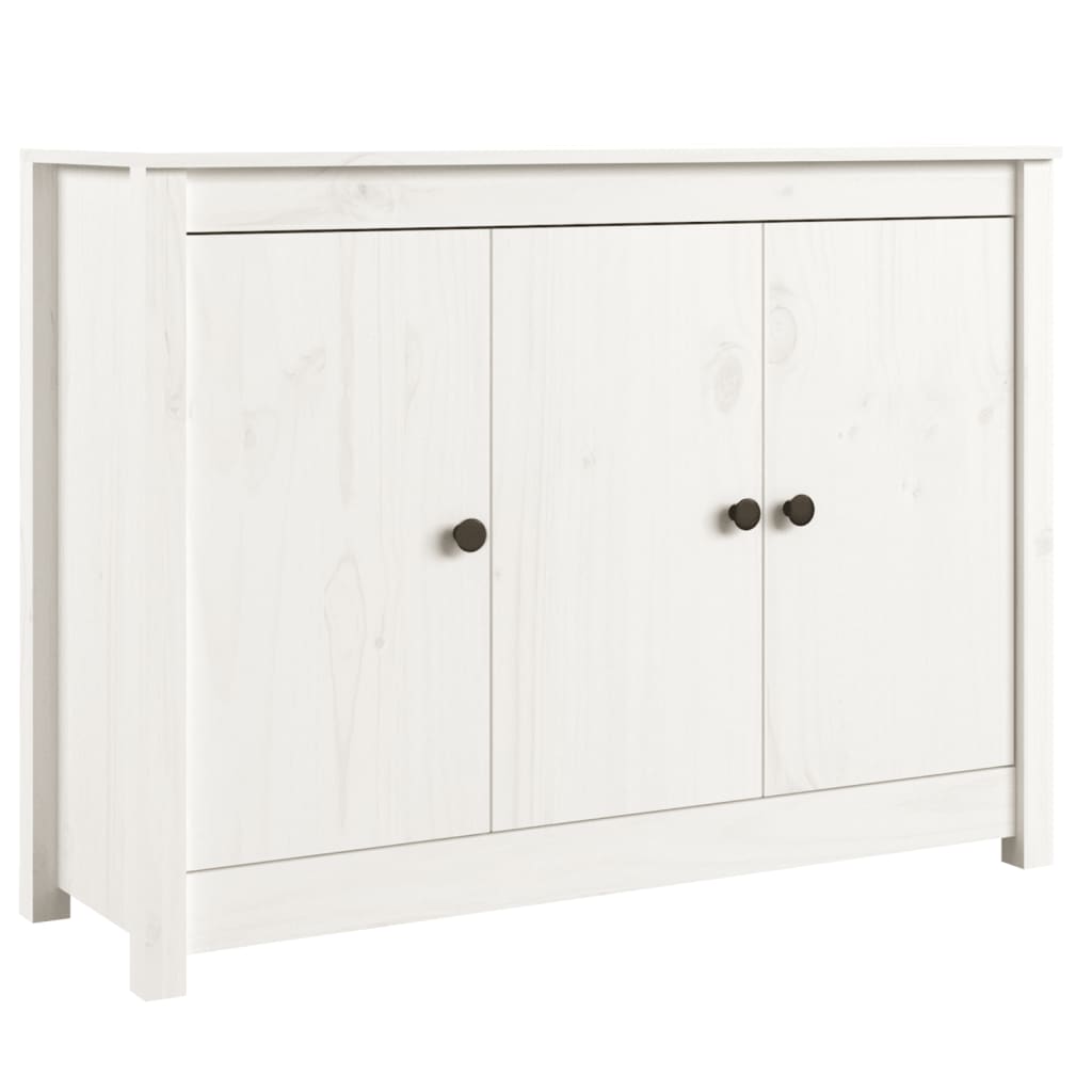 Aparador De Madera Maciza De Pino Blanco 100x35x74 Cm / Vetonek_3