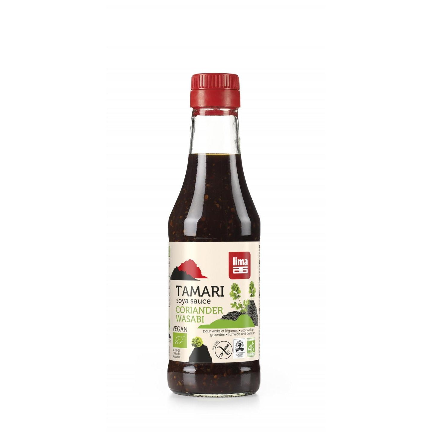 Molho de soja Tamari com wasabi e coentros e limão 250ml