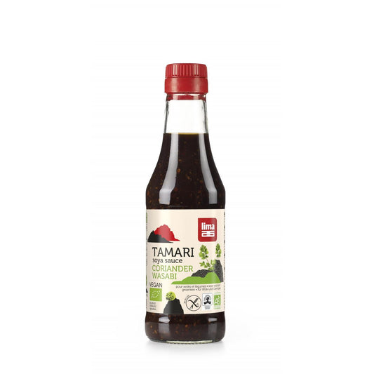 Molho de soja Tamari com wasabi e coentros e limão 250ml