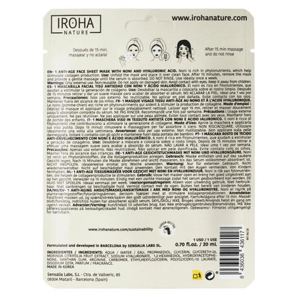 Máscara Facial Anti-Idade com Noni Iroha Nature 20 ml