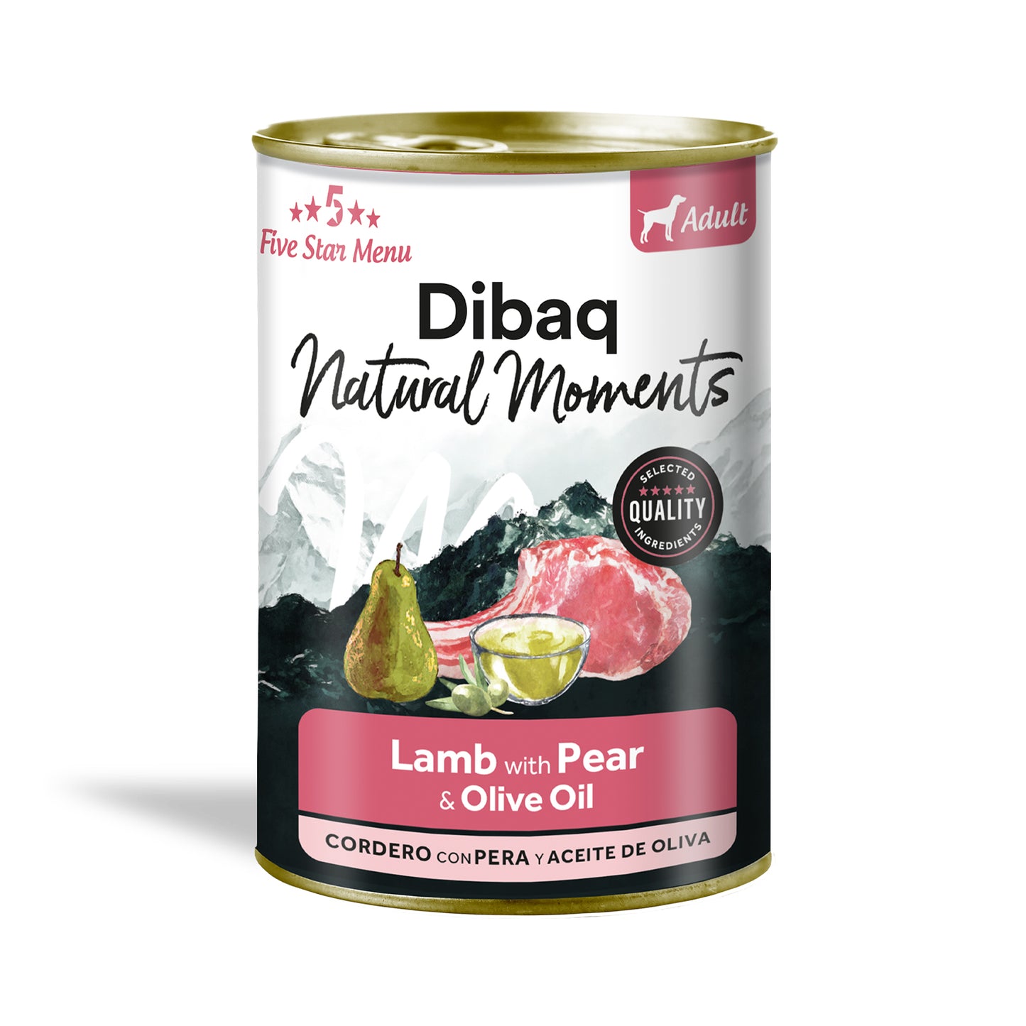 Dibaq Natural Moments Adulto Cordero Con Pera, 12 Latas X 380gr_1