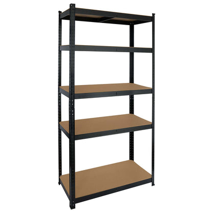 Estantería Modular Negra Con 5 Baldas Ajustables 180x90x40cm 950kg 7house_0