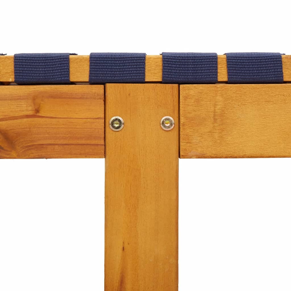 Tumbona Con Mesa Madera Maciza De Acacia Y Tela Azul Oscuro / Vetonek_2