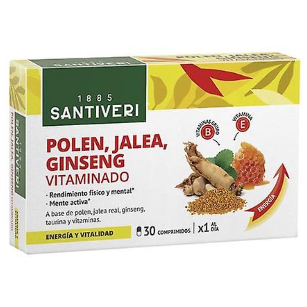 Pólen, Geleia e Ginseng em comprimidos Santiveri 30 comprimidos
