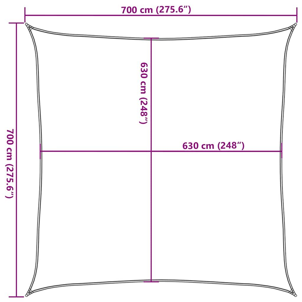 Vidaxl Toldo De Vela Cuadrado Hdpe Amarillo 160 G/m² 7x7 M_2