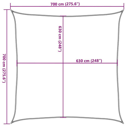 Vidaxl Toldo De Vela Cuadrado Hdpe Amarillo 160 G/m² 7x7 M_2
