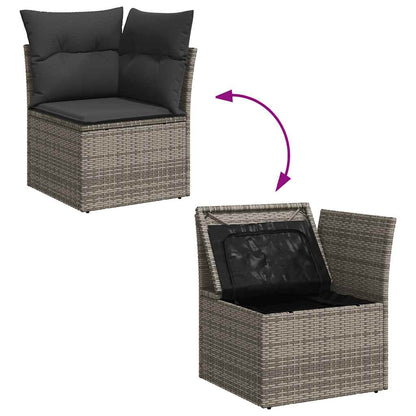 Set De Sofás De Jardín 7 Pzas Con Cojines Ratán Sintético Gris / Vetonek_5