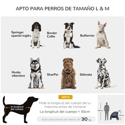 Pawhut Cochecito Para Mascotas Buena Ventilación Cojín Extraíble 98x82x110 Cm_3