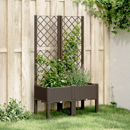 Jardinera Con Enrejado Pp Marrón 80x40x142 Cm_1