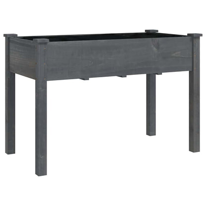 Jardinera Con Ruedas Y Forro Madera De Abeto Gris 118x59x80 Cm_2