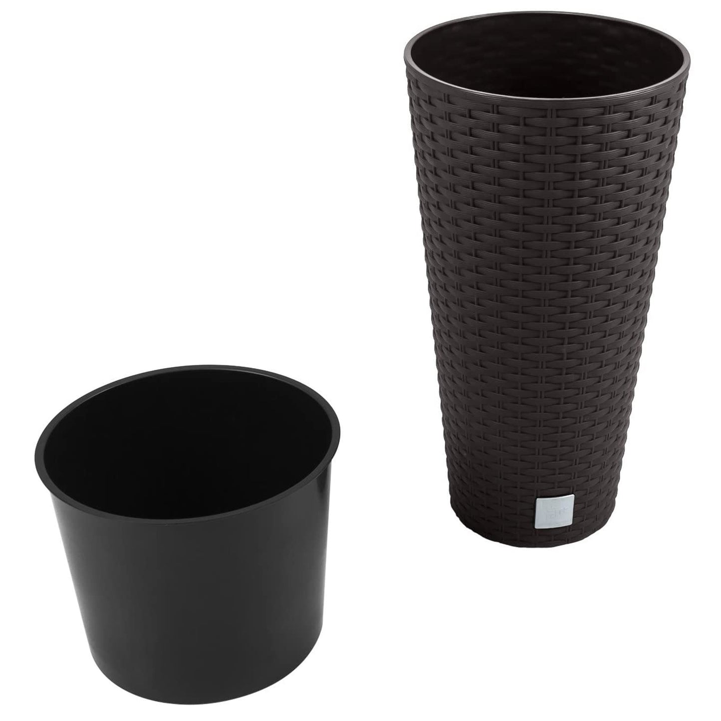 Maceta Rato De 27 Litros Con Inserto 30 X 30 X 57,2 Cm En Color Ocre Oscuro