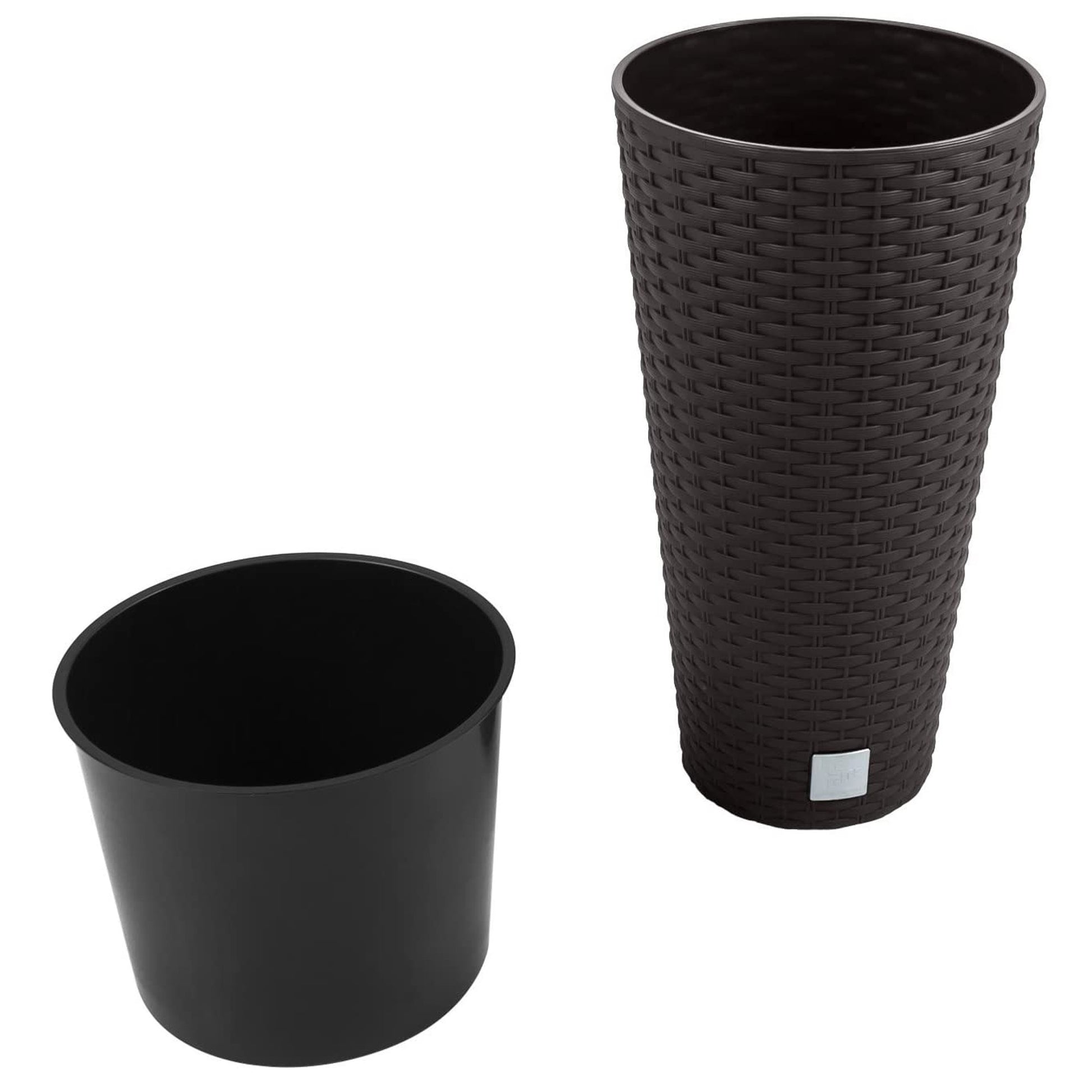 Maceta Rato De 27 Litros Con Inserto 30 X 30 X 57,2 Cm En Color Ocre Oscuro