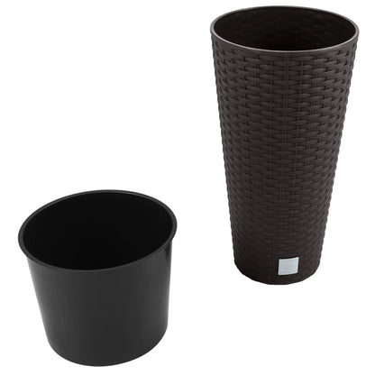 Maceta Rato De 27 Litros Con Inserto 30 X 30 X 57,2 Cm En Color Ocre Oscuro