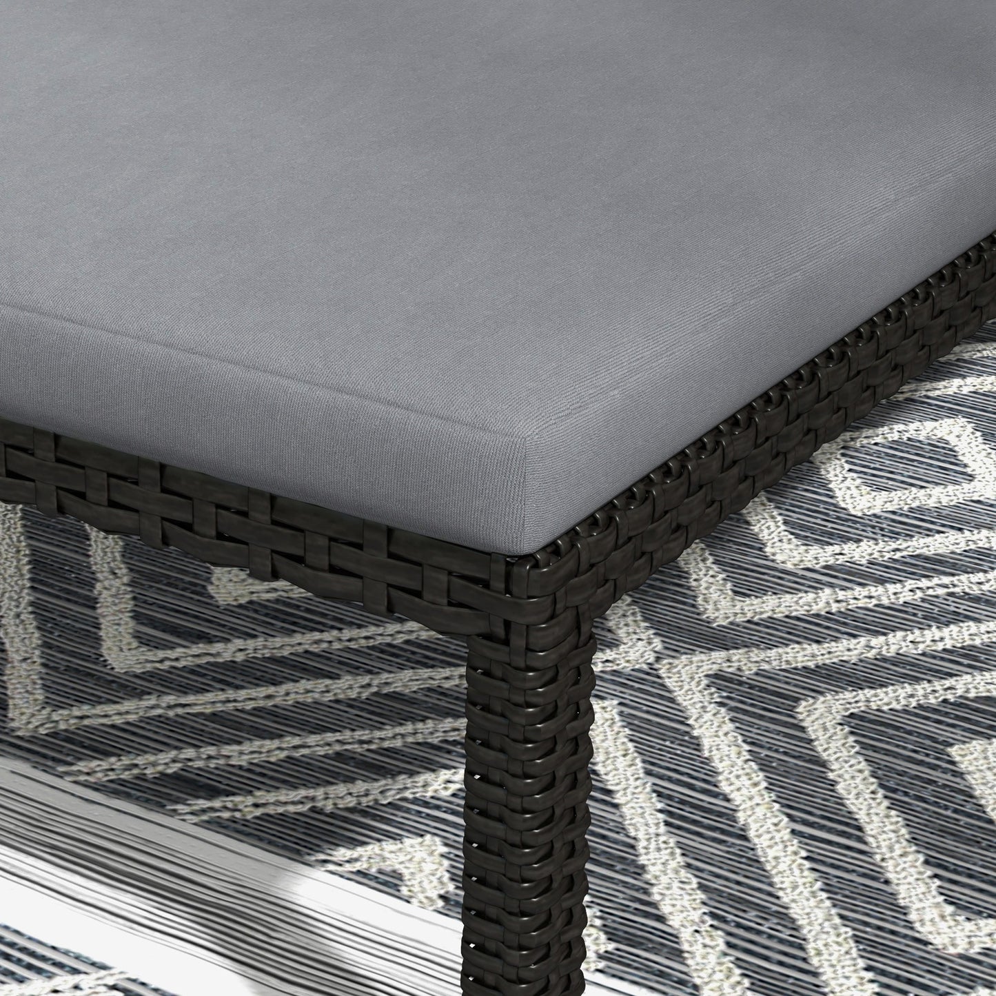 Outsunny Pack De 2 Tumbonas De Ratán Con Respaldo Ajustable 73x200x48cm Gris_4