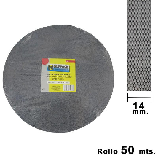 Cinta Persiana Wolfpack Gris 14 Mm. Rollo 50 Metros_0